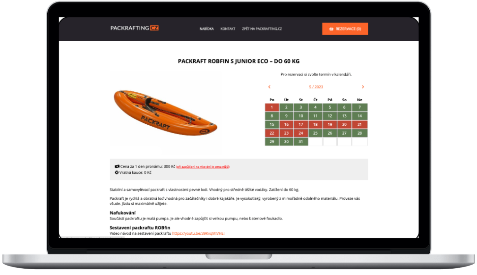 Verleihsoftware - Packraft-Verleih